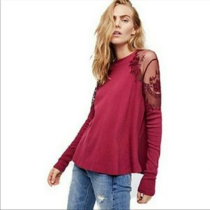 Free People Daniella Top in Wine